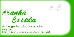aranka csipka business card